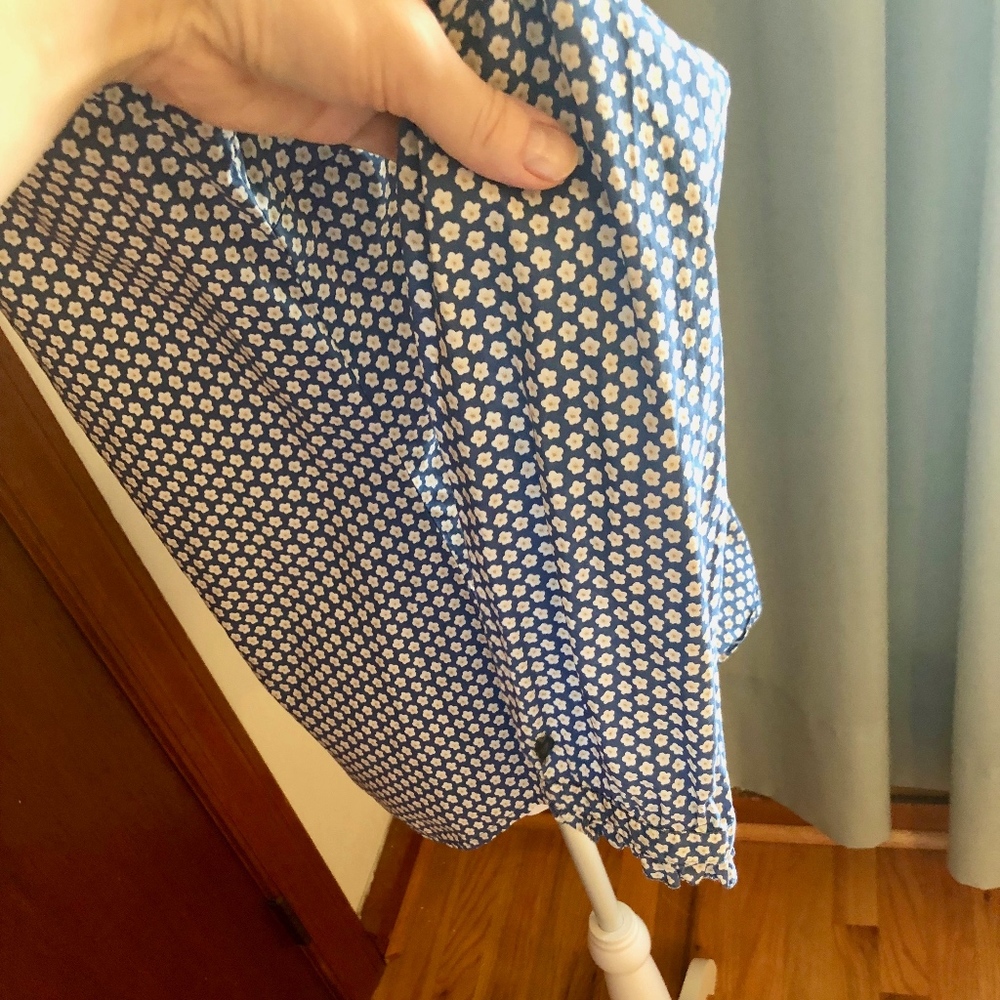 J.Crew Blue Ruffle Daisy Button-Down Shirt - Picture 8 of 8